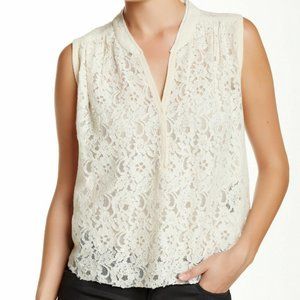 NWOT IRO Lace Blouse Sleeveless Top Ivory ,sz. 38/US 4